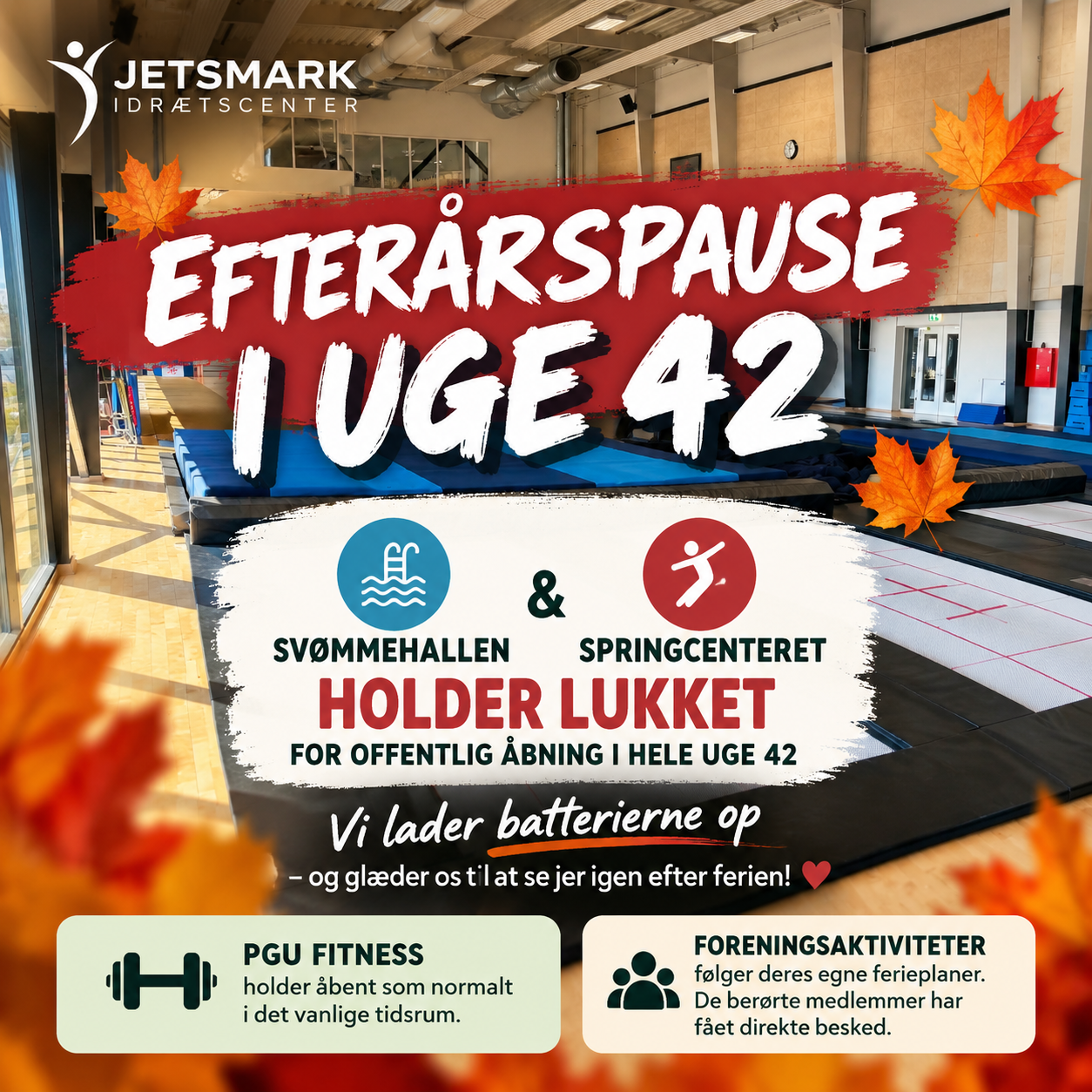 JIC holder lukket i uge 42